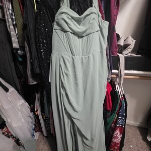 Azazie Strapless Light Green Dress